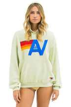 Retro LOGO PULLOVER RELAXED HOODIE - LIME CREAM