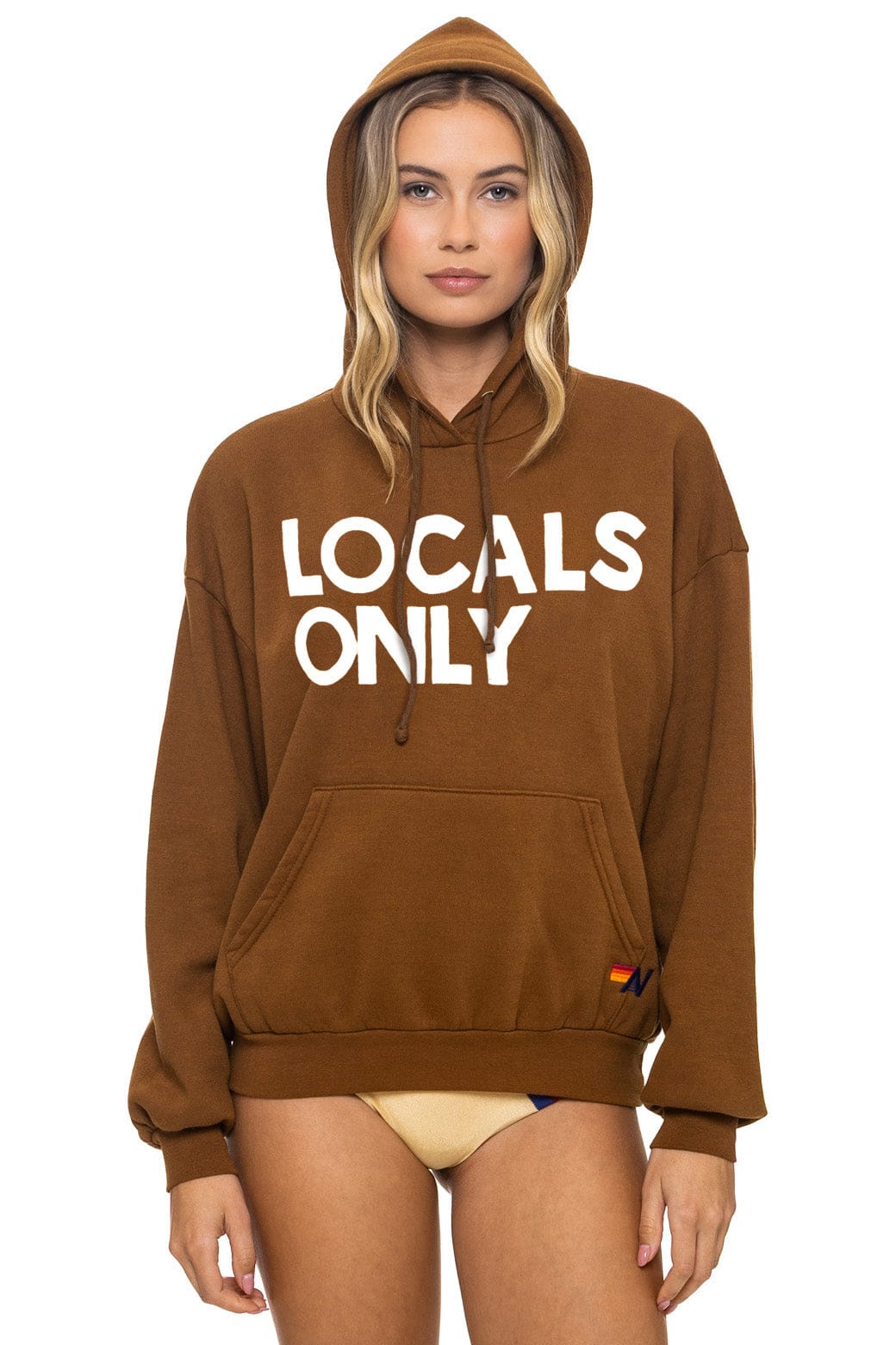 Retro LOCALS ONLY RELAXED PULLOVER HOODIE - CINNAMON