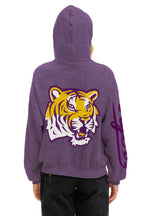 Retro LSU TIGER RELAXED PULLOVER HOODIE - GRAPE