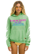 Retro PALM TREE FEST WEST PALM 2026 PULLOVER HOODIE RELAXED - NEON MINT