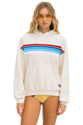 Retro 5 STRIPE AMERICA RELAXED PULLOVER HOODIE - VINTAGE WHITE USA