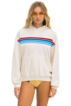 Retro 5 STRIPE AMERICA RELAXED PULLOVER HOODIE - VINTAGE WHITE USA