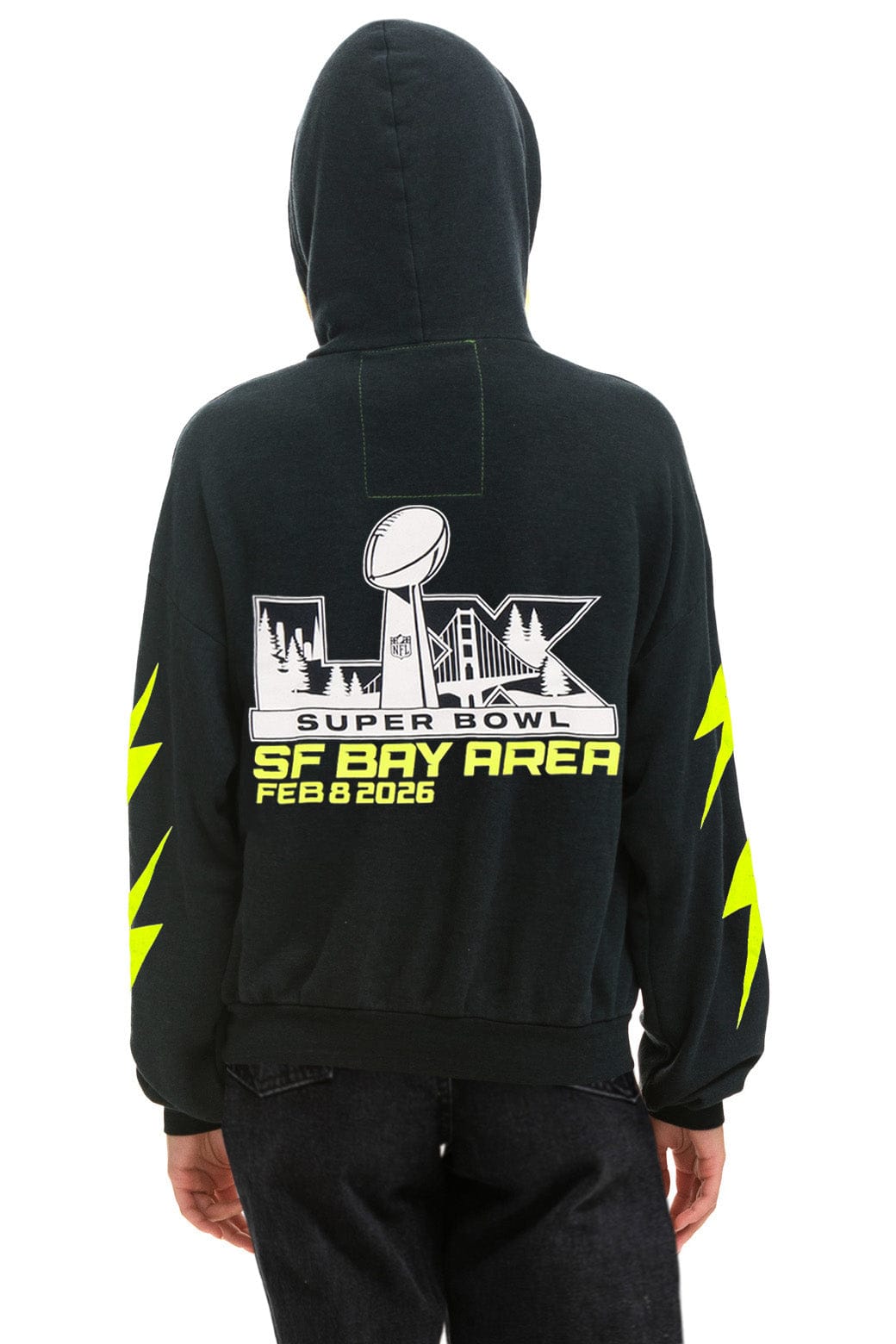 Retro SUPER BOWL 2026 BOLT RELAXED PULLOVER HOODIE - CHARCOAL