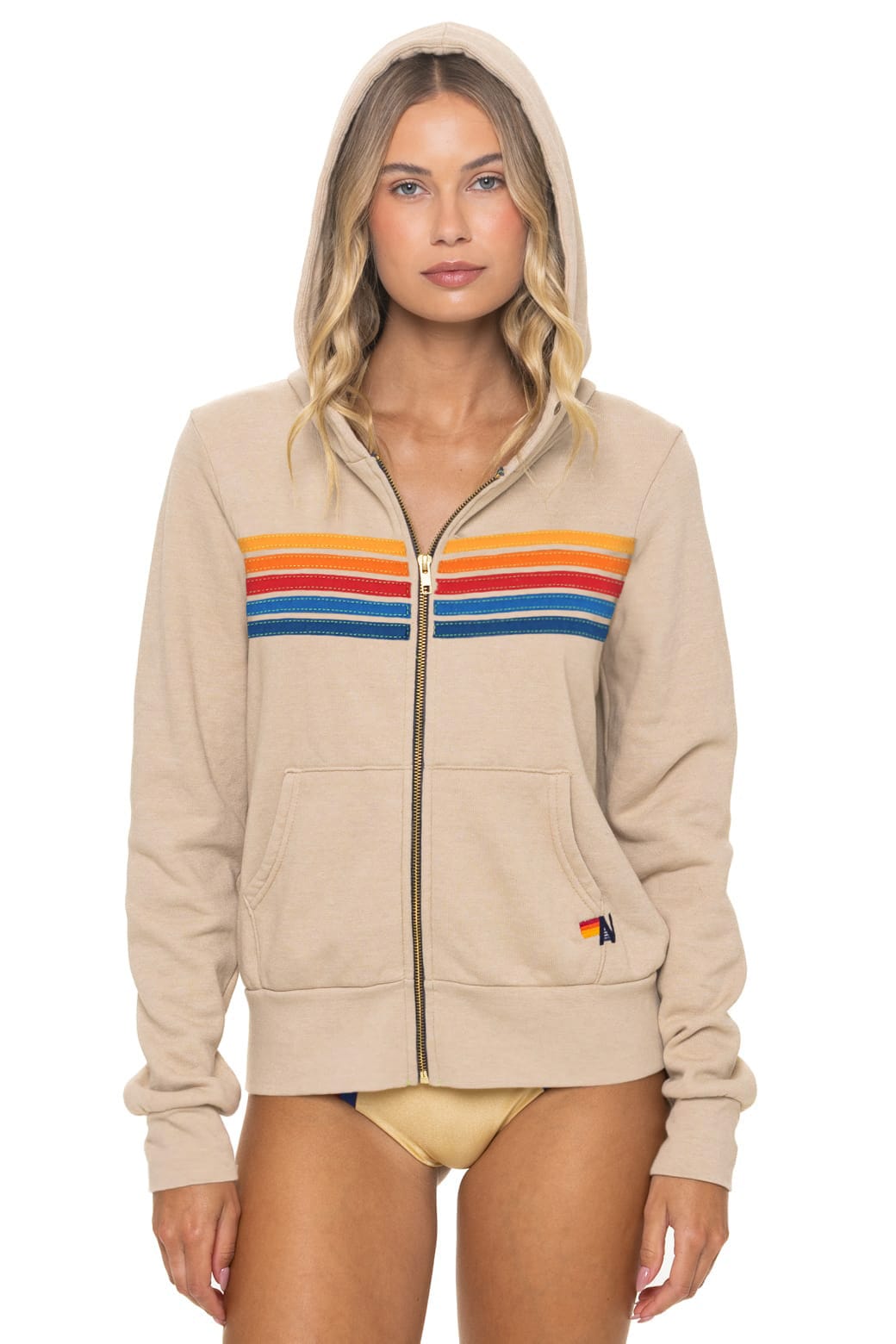 Retro 5 STRIPE HOODIE - SAND