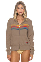 Retro 5 STRIPE HOODIE - TAUPE