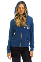 Retro SEATTLE SEAHAWKS HELMET ZIP HOODIE - ROYAL