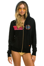 Retro ZAC BROWN BAND 2025 ZIP HOODIE - BLACK