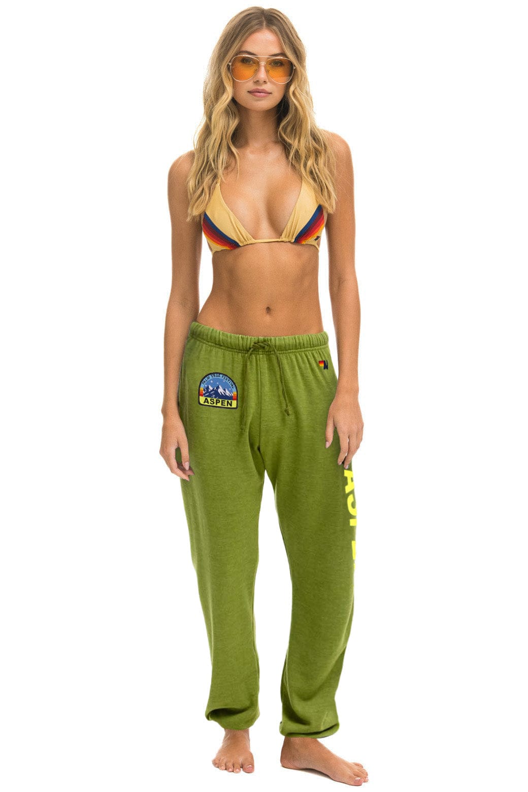 Retro PALM TREE FEST ASPEN 2026 UNISEX POCKET SWEATPANTS - JUNGLE GREEN