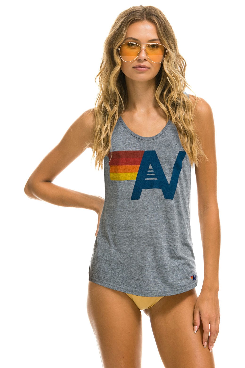 Retro MENS LOGO TANK - HEATHER GREY