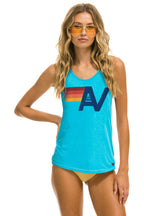 Retro MENS LOGO TANK - NEON BLUE