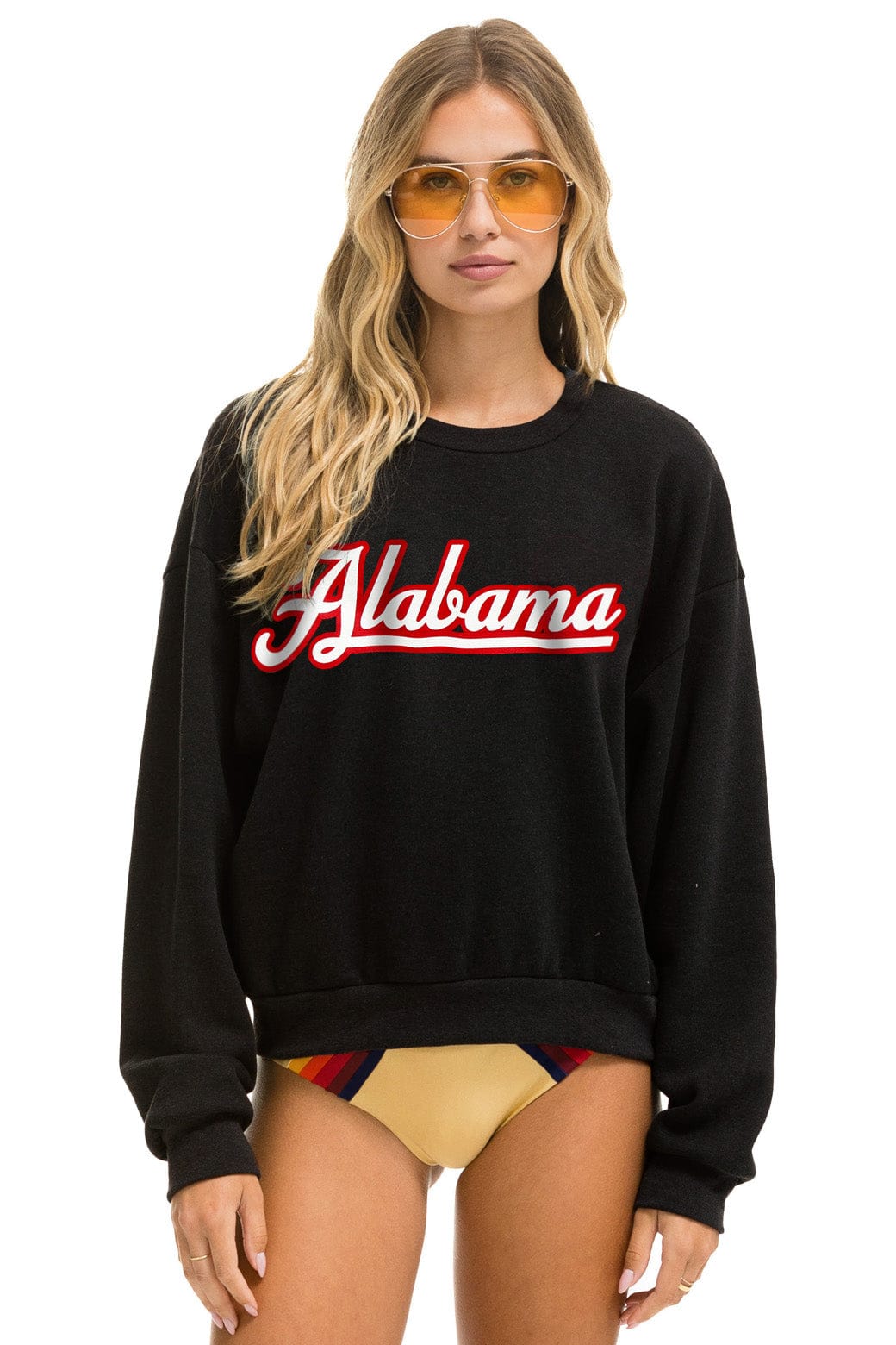 Retro UNIVERSITY OF ALABAMA RELAXED CREW SWEATSHIRT - BLACK