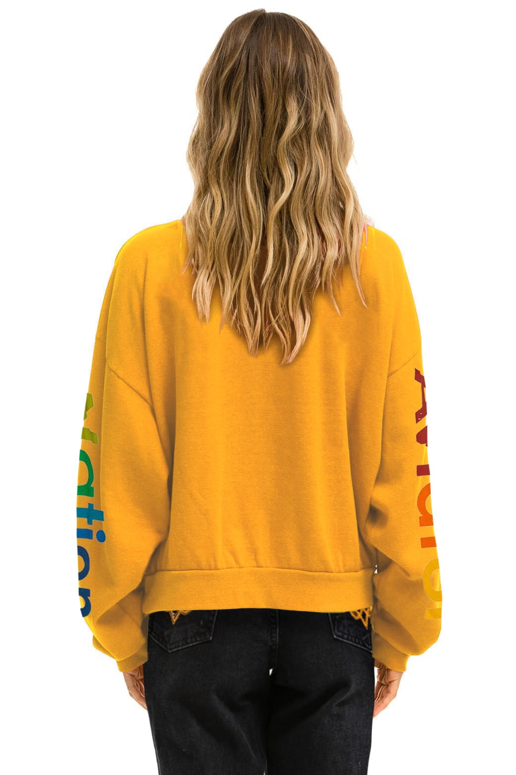 Retro AVIATOR NATION RELAXED VENICE CREW SWEATSHIRT - GOLD