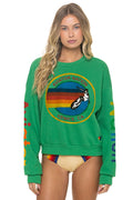 Retro AVIATOR NATION RELAXED VENICE CREW SWEATSHIRT - KELLY GREEN