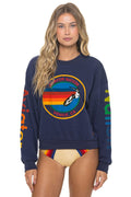Retro AVIATOR NATION RELAXED VENICE CREW SWEATSHIRT - NAVY