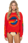 Retro AVIATOR NATION RELAXED VENICE CREW SWEATSHIRT - RED