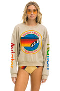 Retro AVIATOR NATION RELAXED VENICE CREW SWEATSHIRT - SAND