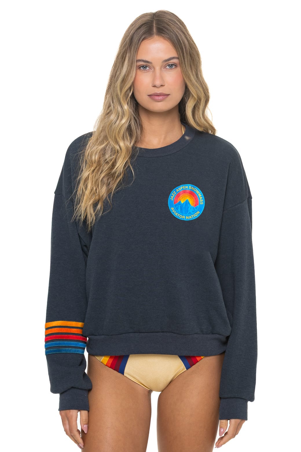 Retro JAZZ ASPEN SNOWMASS 2026 CREW SWEATSHIRT RELAXED - CHARCOAL