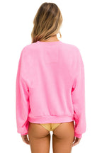 Retro LOVER RELAXED CREW SWEATSHIRT - NEON PINK