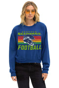 Retro SEATTLE SEAHAWKS HELMET RELAXED CREW SWEATSHIRT - ROYAL