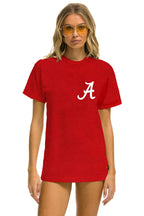 Retro UNIVERSITY OF ALABAMA BOLT CREW TEE SHIRT - CRIMSON