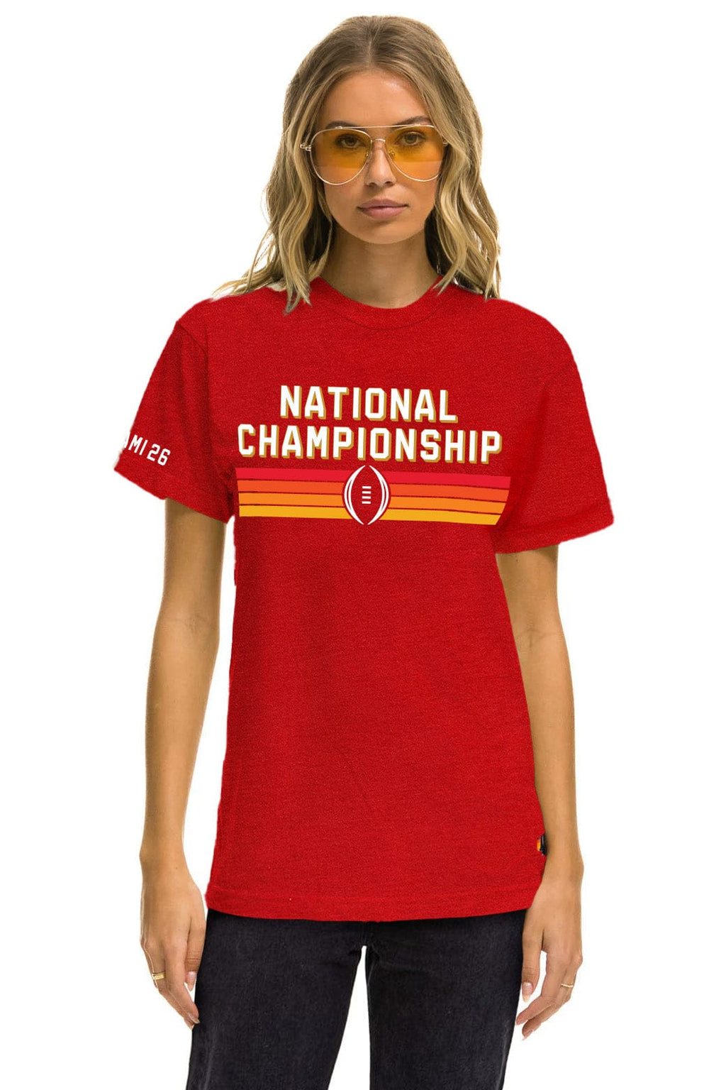 Retro INDIANA UNIVERSITY CFP 2026 CREW TEE SHIRT - CRIMSON
