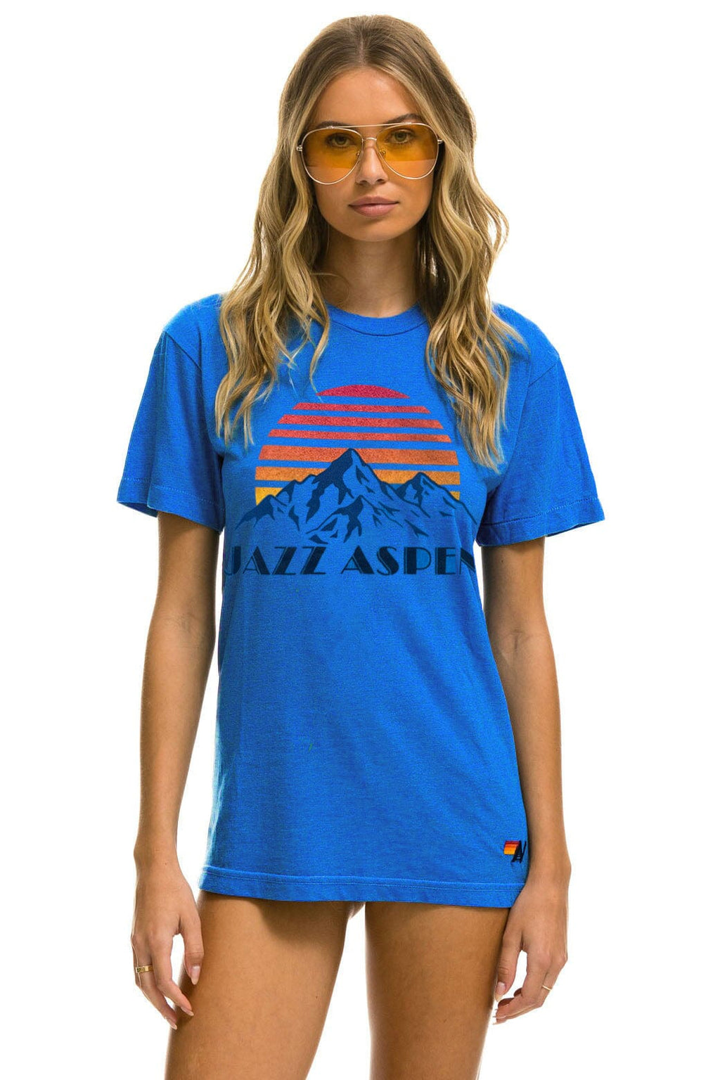 Retro JAZZ ASPEN SNOWMASS 2025 CREW TEE SHIRT - ADVENTURE BLUE