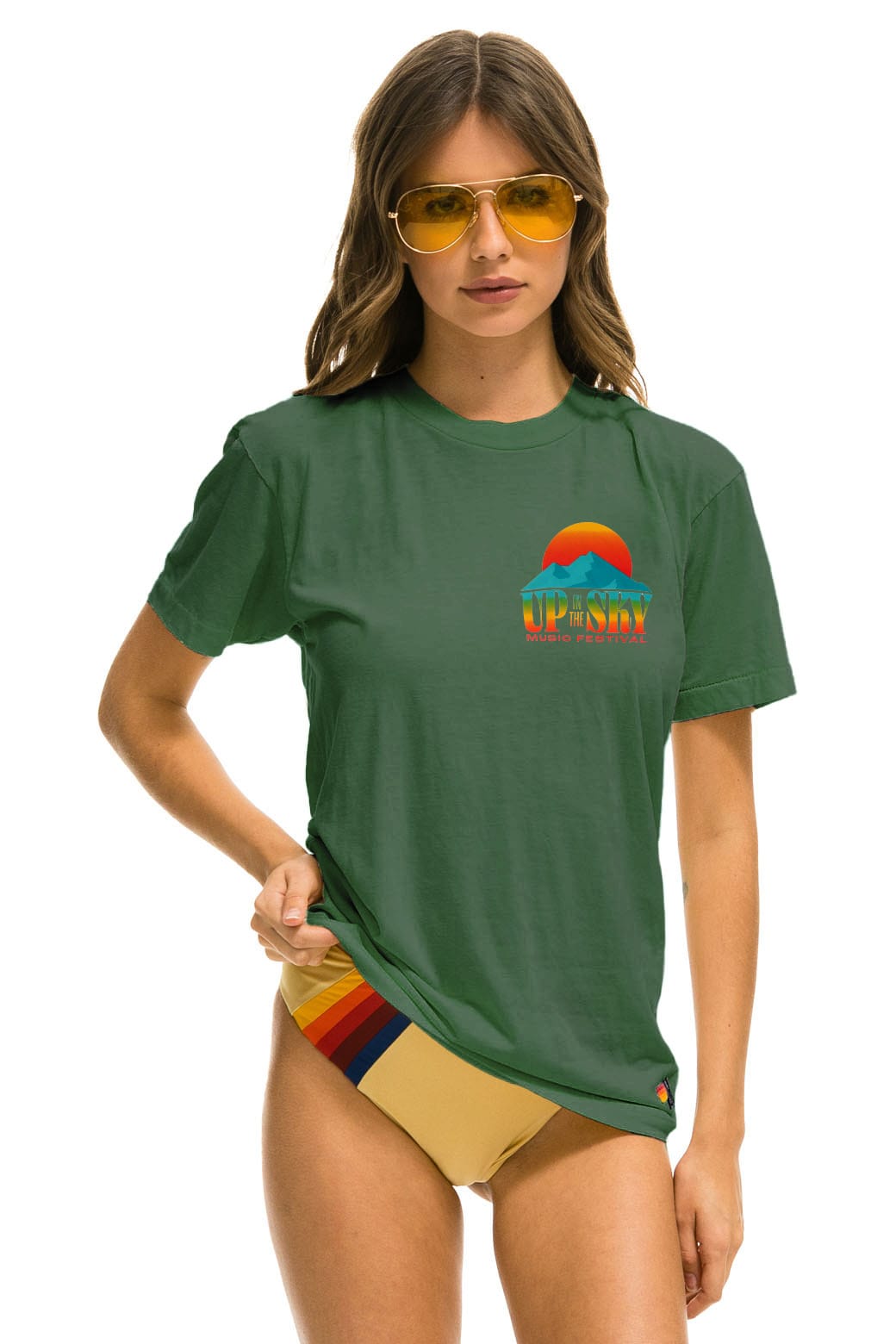 Retro UP IN THE SKY 2026 CREW TEE - PALM