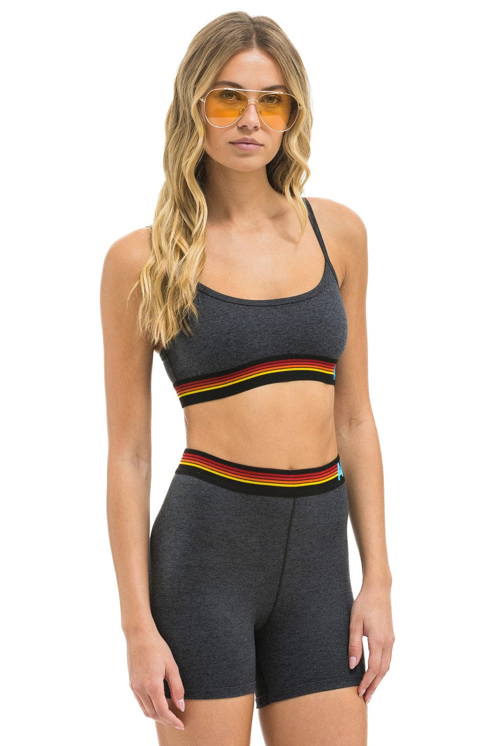 Retro LOGO ADJUSTABLE BRALETTE - CHARCOAL