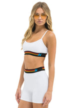 Retro LOGO 4 INCH HI-RISE BIKER SHORT - WHITE