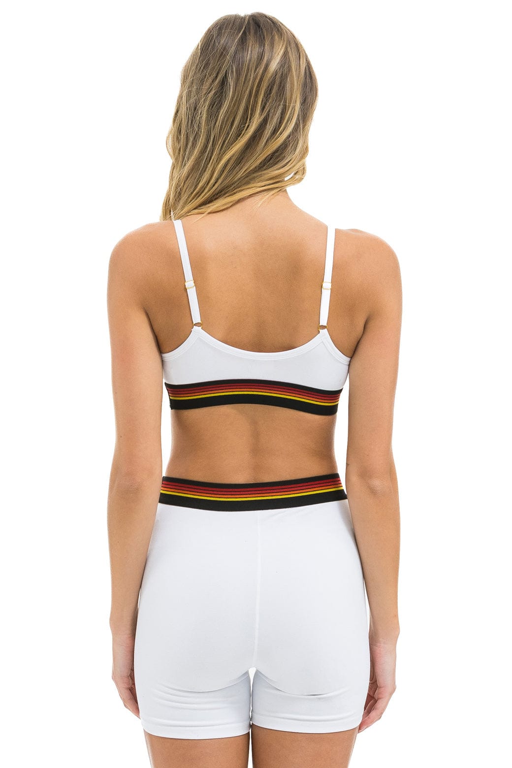 Retro LOGO 4 INCH HI-RISE BIKER SHORT - WHITE