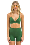 Retro WIDE RIB 4IN HI-RISE BIKER SHORT - PALM