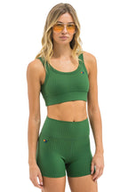 Retro WIDE RIB WOMENS SCOOP BACK SPORTS BRA - PALM