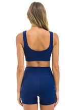 Retro WIDE RIB WOMENS SCOOP BACK SPORTS BRA - NAVY
