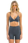 Retro WIDE RIB TRIANGLE ADJUSTABLE SPORTS BRA - TITANIUM
