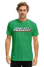 Retro WINDY CITY SMOKEOUT 2025 CREW TEE SHIRT - KELLY GREEN