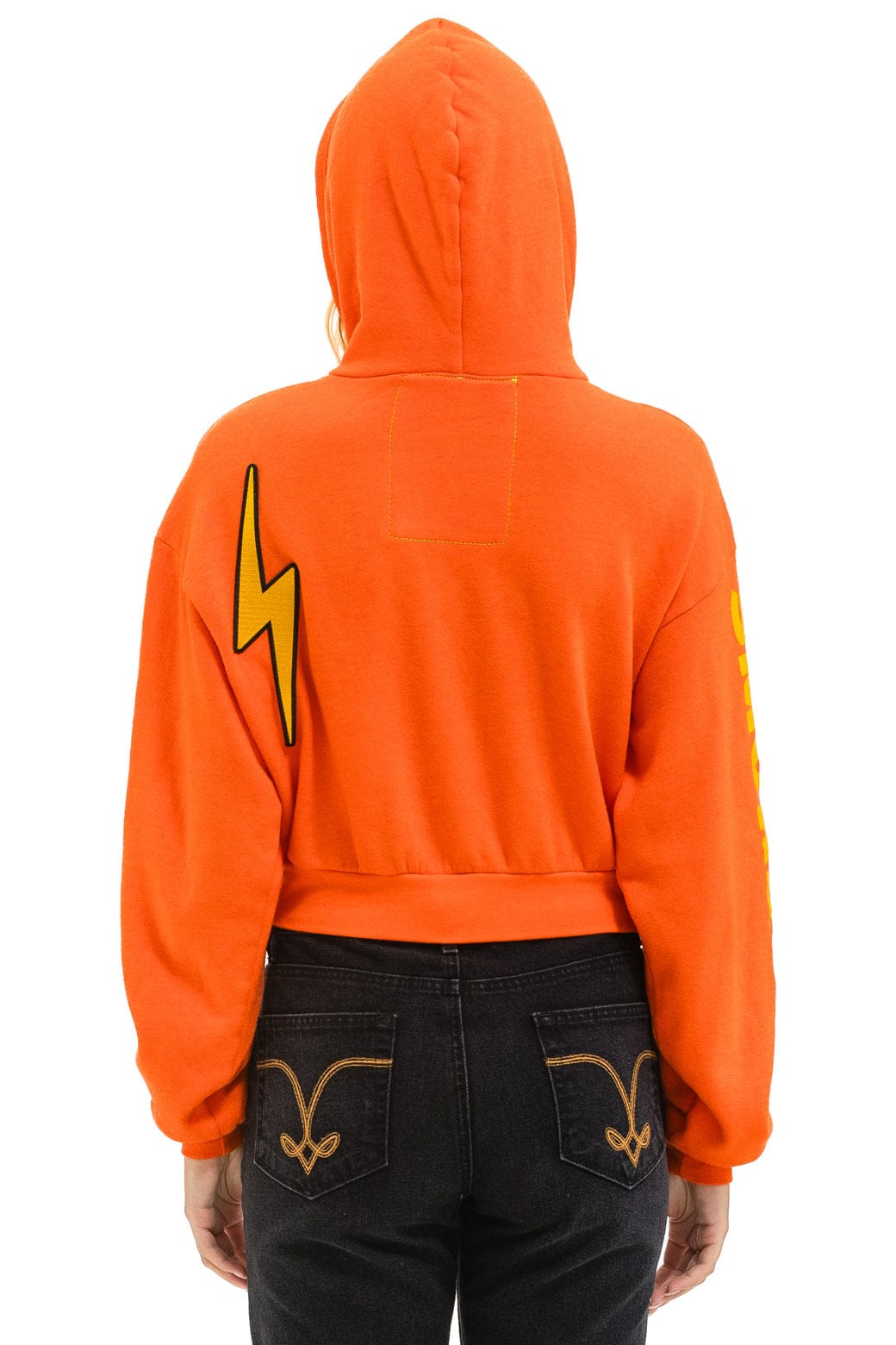Retro WINDY CITY SMOKEOUT 2025 CROPPED ZIP HOODIE RELAXED - ORANGE