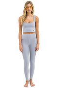 Retro WIDE RIB FULL LENGTH HI-RISE LEGGINGS - LIGHT GREY