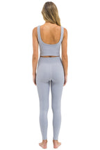 Retro WIDE RIB FULL LENGTH HI-RISE LEGGINGS - LIGHT GREY