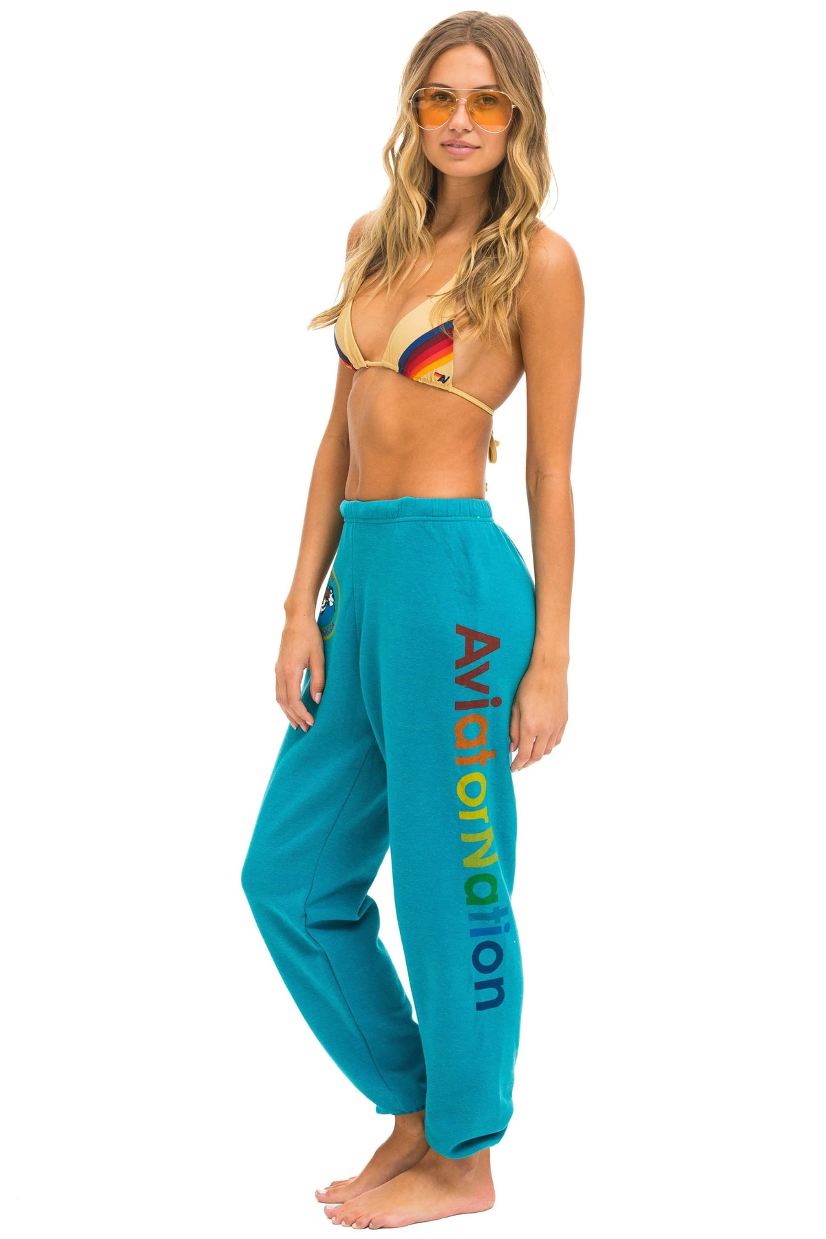 Retro AVIATOR NATION VENICE SWEATPANTS - TEAL