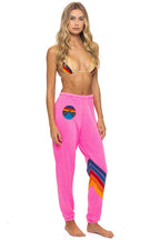 Retro ALL SEASONS CIRCLE CHEVRON SWEATPANTS - NEON PINK