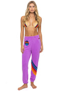 Retro ALL SEASONS CIRCLE CHEVRON SWEATPANTS - NEON PURPLE