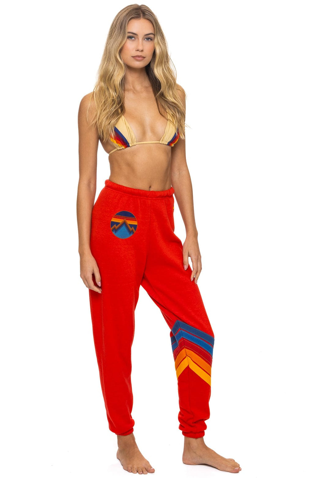 Retro ALL SEASONS CIRCLE CHEVRON SWEATPANTS - RED