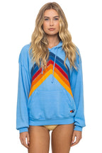 Retro MOUNTAIN STITCH CHEVRON PULLOVER HOODIE RELAXED - SKY