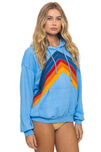 Retro MOUNTAIN STITCH CHEVRON PULLOVER HOODIE RELAXED - SKY