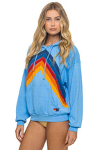 Retro MOUNTAIN STITCH CHEVRON PULLOVER HOODIE RELAXED - SKY