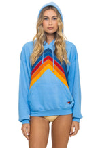 Retro MOUNTAIN STITCH CHEVRON PULLOVER HOODIE RELAXED - SKY