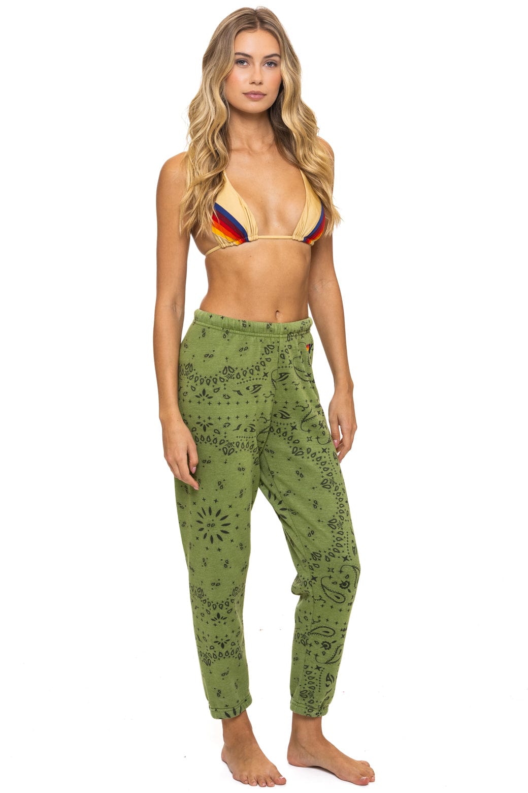 Retro BANDANA SWEATPANTS - JUNGLE GREEN