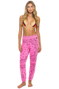 Retro BANDANA SWEATPANTS - NEON PINK