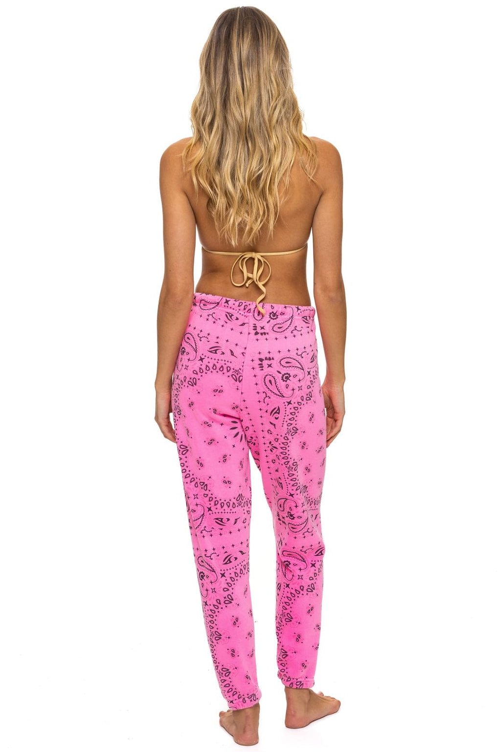 Retro BANDANA SWEATPANTS - NEON PINK