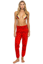Retro BANDANA SWEATPANTS - RED